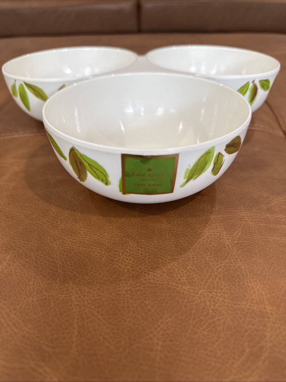 Kate Spade New York Lemon Trio Bowl Melamine 3 Section Serving Dish